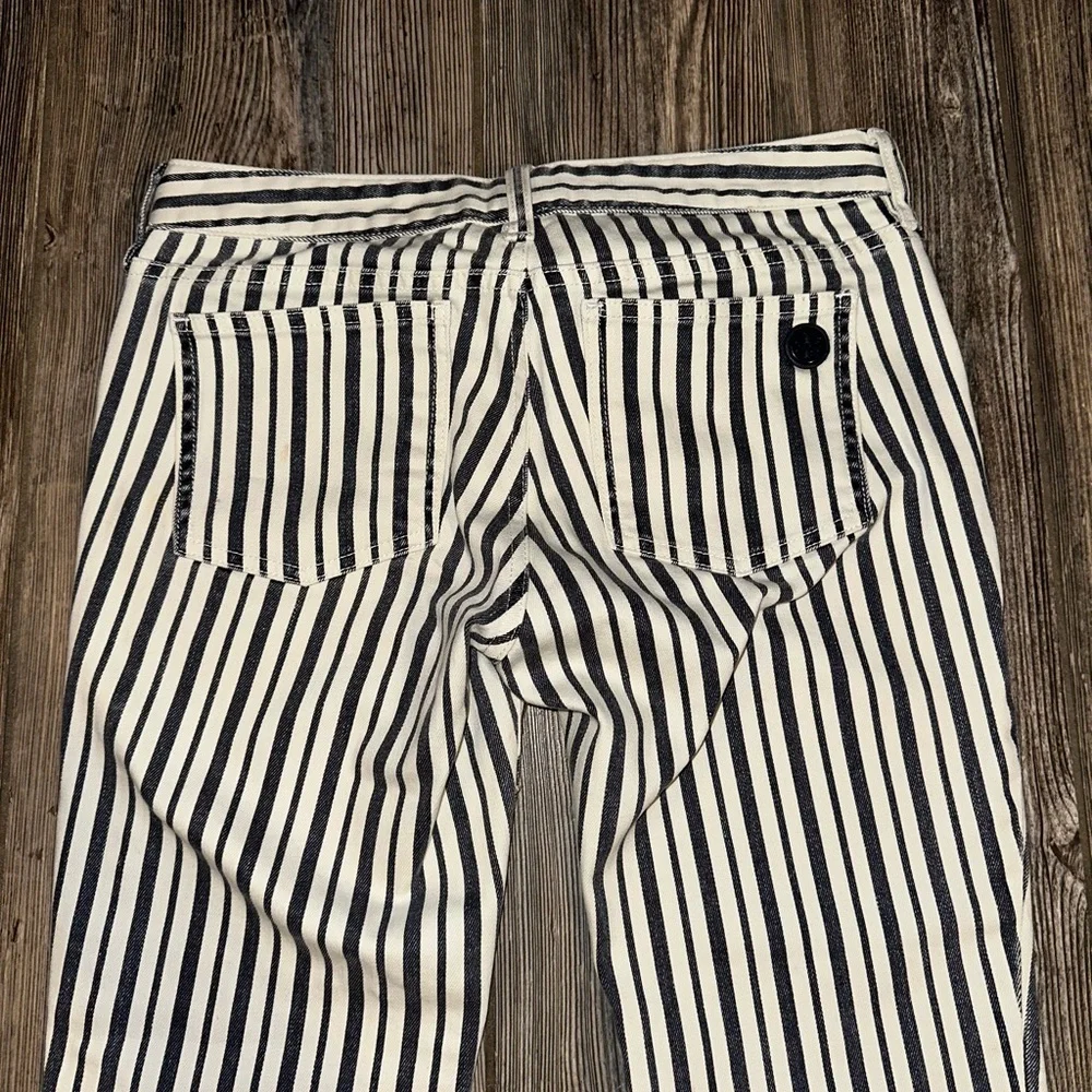 Tory Burch Marlien Legging Navy and White Striped Skinny Pants Jeans Soft 8